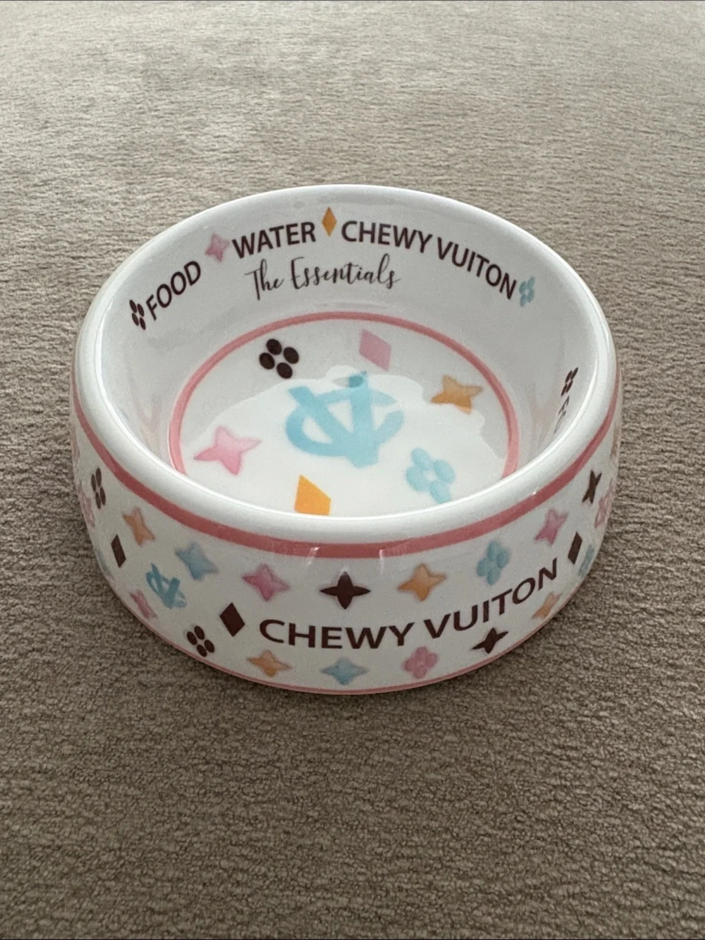 Haute Diggity Dog Chewy Vuiton Dog Bowl